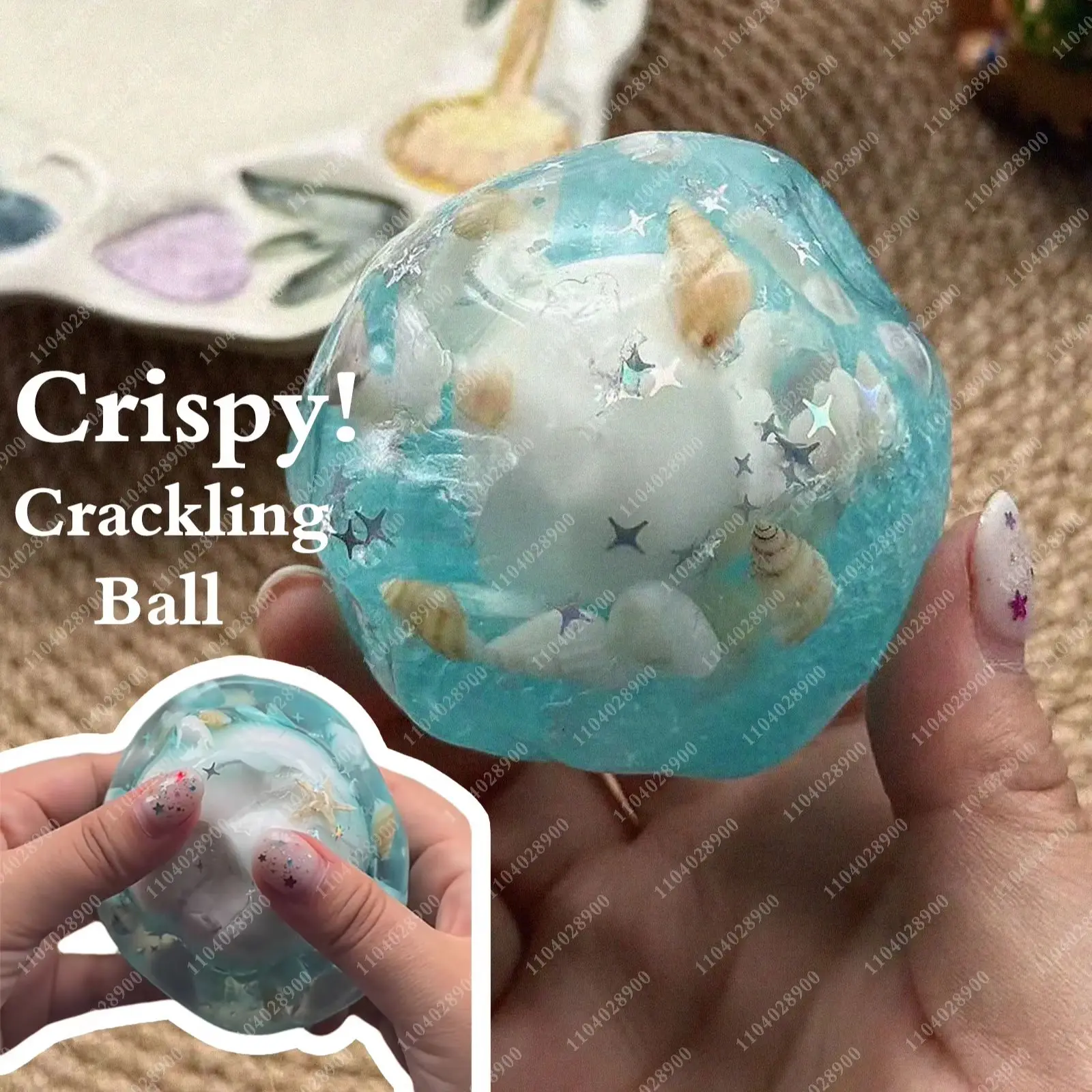 Cracking Wax Crispy Stress Ball Squishy Crunchy Shatter Ball ASMR Satisfying Pop Sound Anti Stress Relief Fidget Toys for Adults