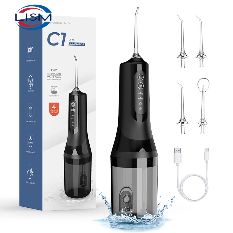 Professional Wireless Dental Floss Cleaner, 4 Cleaning Modes, Portable Rechargeable Electric Dental Floss Oral Irrigator