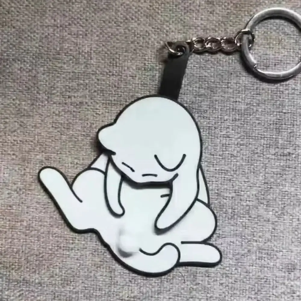 Cute Pull Play Pull Play Egg Cat Keychain Exquisite Acrylic Trick Cat Bag Pendant Bag Charm Rotatable Jewelry Keychain Couple