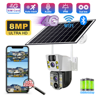 8PM Solar Camera 4K Dual lenses 4G Sim Wifi Outdoor Dual Lens PIR Human Detection IP66 Waterproof CCTV Video Surveillence