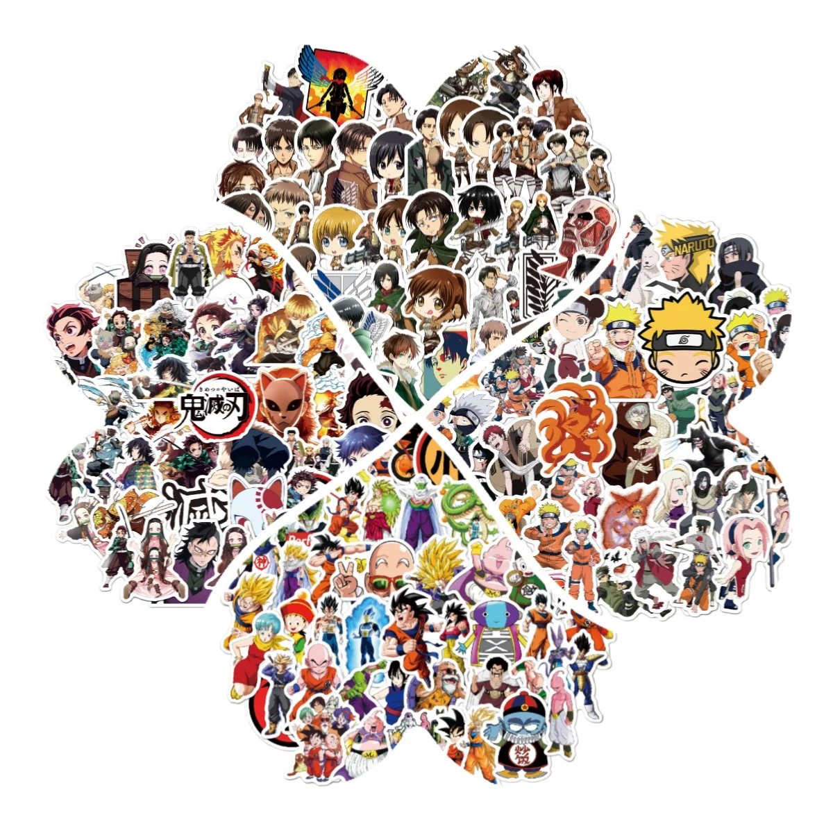 50pcs Naruto Anime Stickers Attack on Titan Hunter X Hunter Sticker bagagli Skateboard Laptop Anime figure Stikers Kid Toys