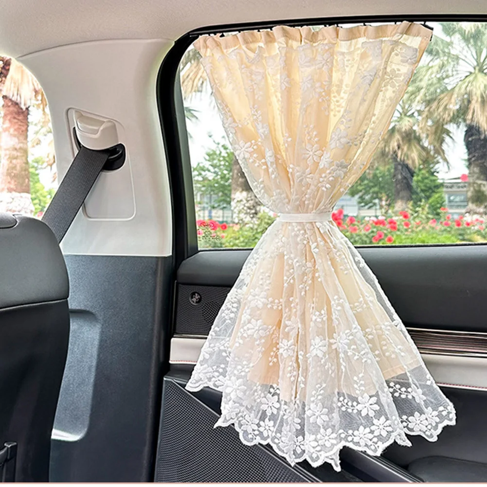 

Cotton Embroidered Car Suction Cup Type Sunshade Window Sunshade Curtain UV Protection Thermal Insulation Interior Decoration