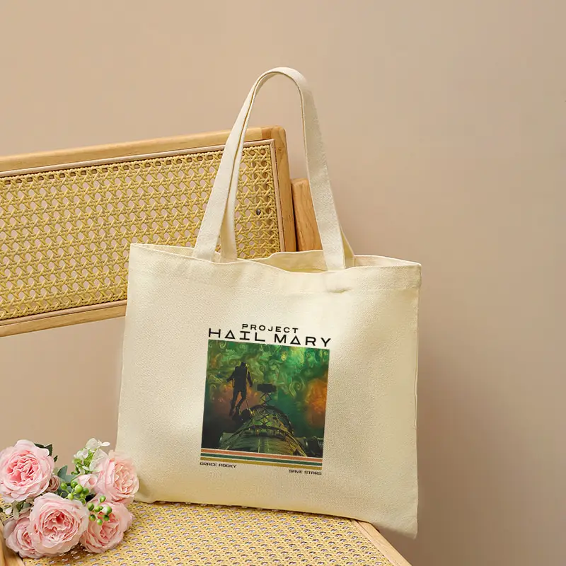 

Fashion Project Hail Mary Space Tote Bag, Reusable Multi-functional Handbag Shopping Bag Sci-Fi Book Lover Gifts for Women