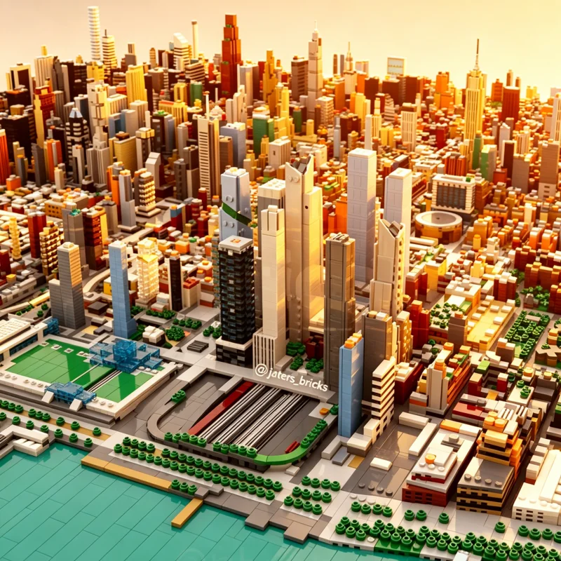 

MOC City Street View Modular Blocks, Lower Manhattan City Skyline Model for Decoration Architecture Building Blocks