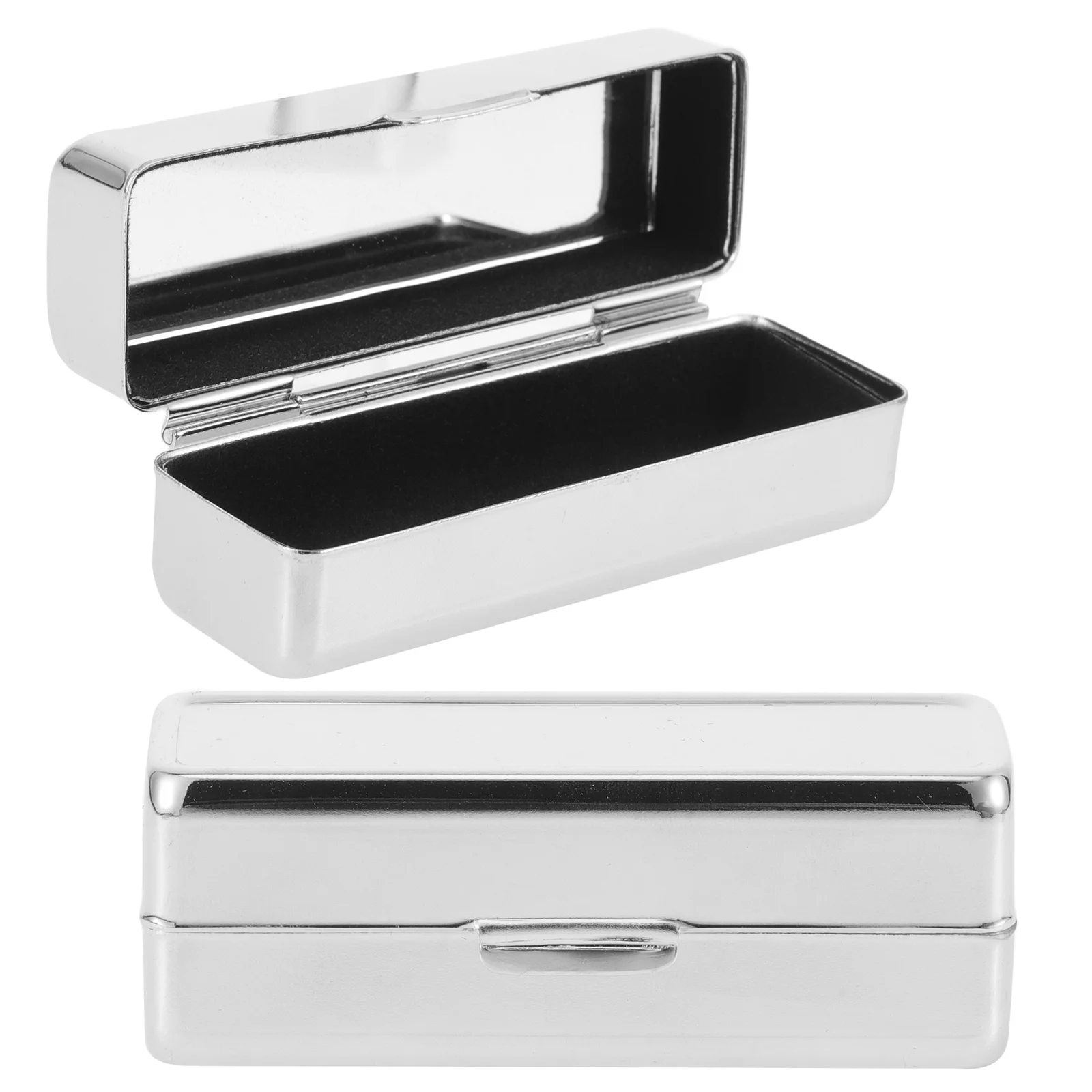 2 stuks lippenstiftdoos metaal retro vierkant ontwerp draagbare organisator spiegel lippenbalsem opbergdoos reismake-up houder