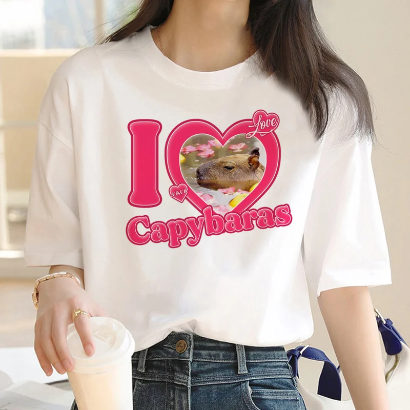 Capybara top men manga anime Tee male y2k clothes