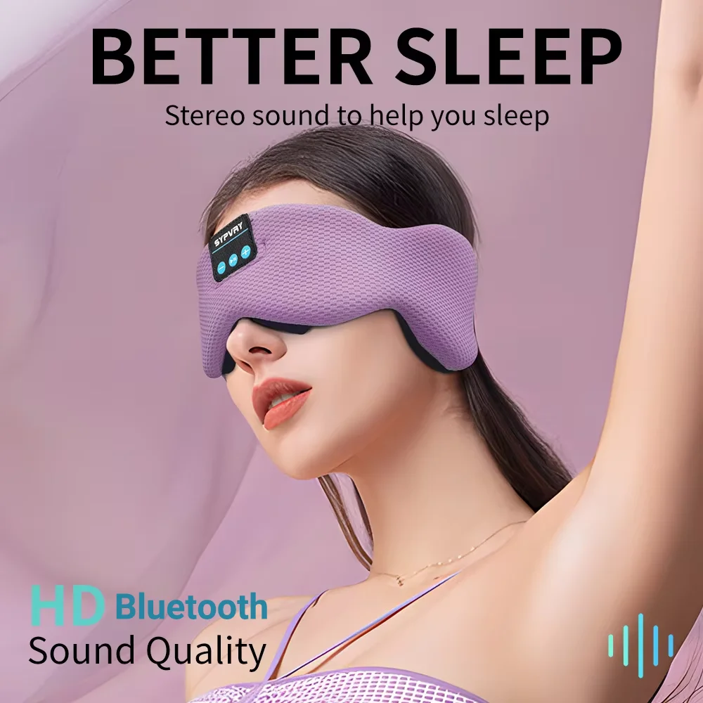 

SYPVRY Bluetooth Sleep Mask 3D HD - Exceptional Audio and Light - Blocking Bluetooth Sleep Mask with 3D HD