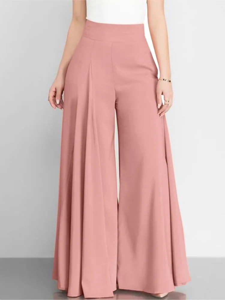 

Women's Simple Solid Color High-waisted Wide-leg Casual Trousers Sweet And Fresh Style Elegant Thin Classic Versatile Trousers