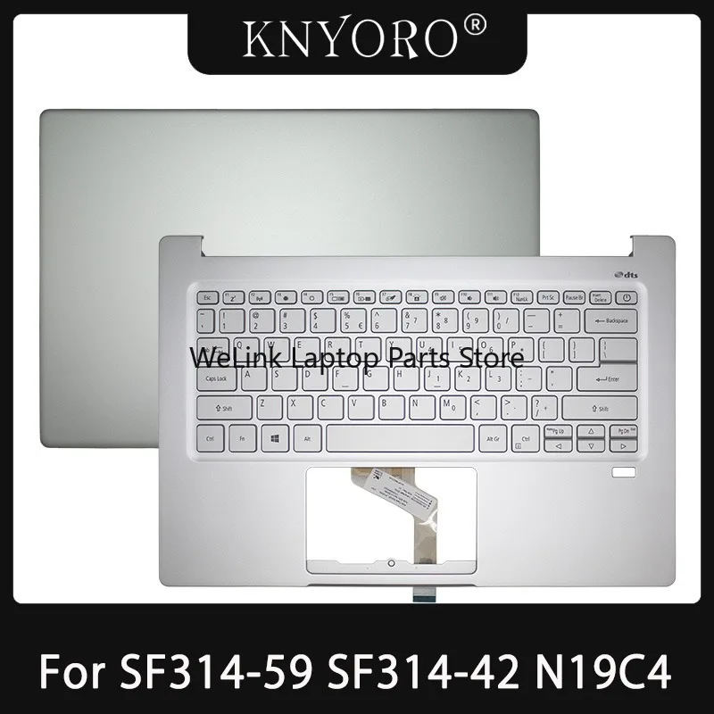Nova Tampa Traseira Superior LCD Prata 14" para Swift 3 SF314-59 SF314-42 N19C4 60.HSFN2.002 AM2WG000100 Carcaça Superior Palmrest