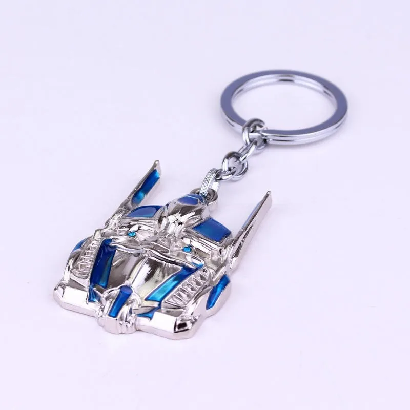 Metal Mask Model key chain Game around Autobots Metal pendant Key ring necklace Female male car Cosplay props image 5