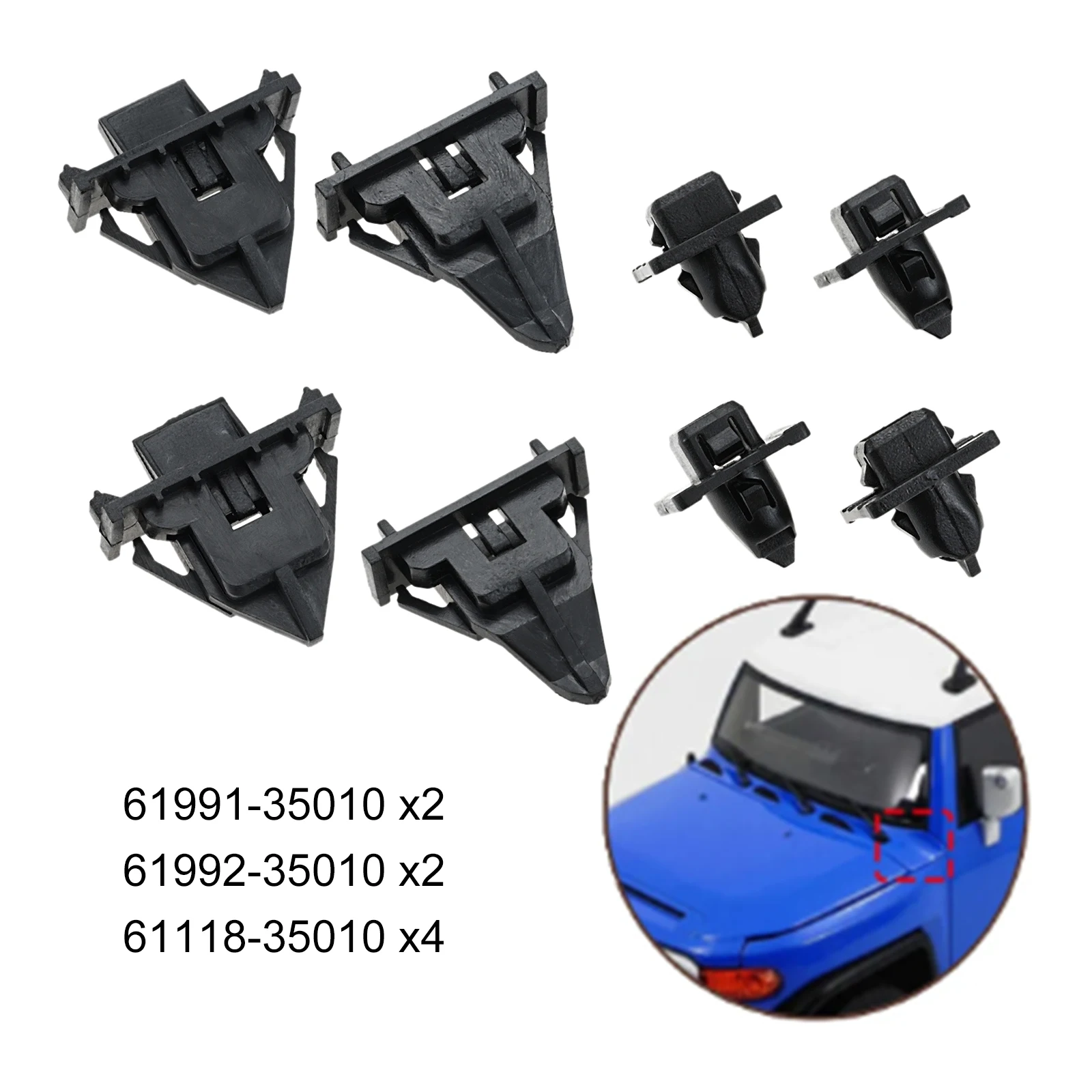 8Pcs/Set Car Fender Cowl Clip Panel Clips Body Retainer 61991-35010 for TOYOTA FJ Cruiser 2007-2014 Auto Interior Accessories