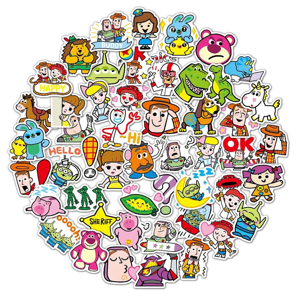 10/30/50pcs Disney Kawaii Toy Story Stickers Buzz Lightyear Cartoon Sticker valigia Bike Scrapbooking Kids Graffiti Decal Gift