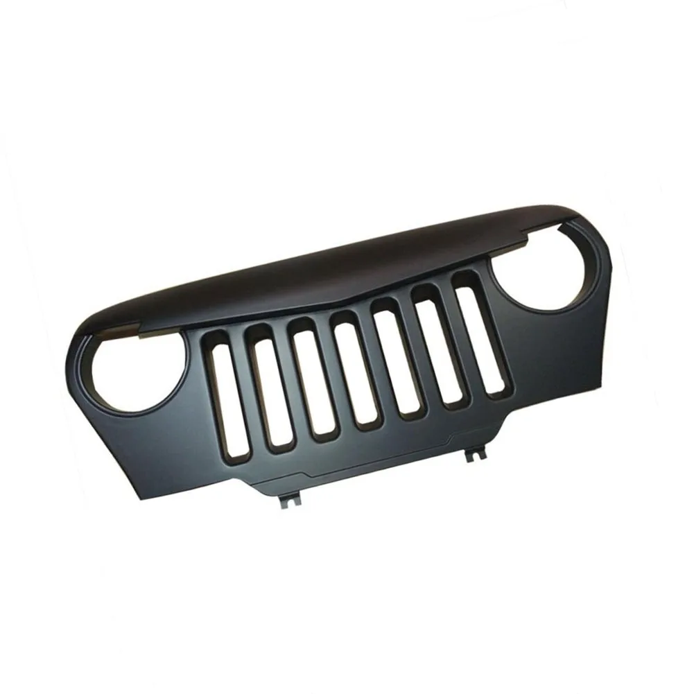 

Car For Jeep TJ Front Grille Guard Black Angry Mesh Grill Replacement ABS Material For Jeep Wrangler TJ 1997-2006 J187