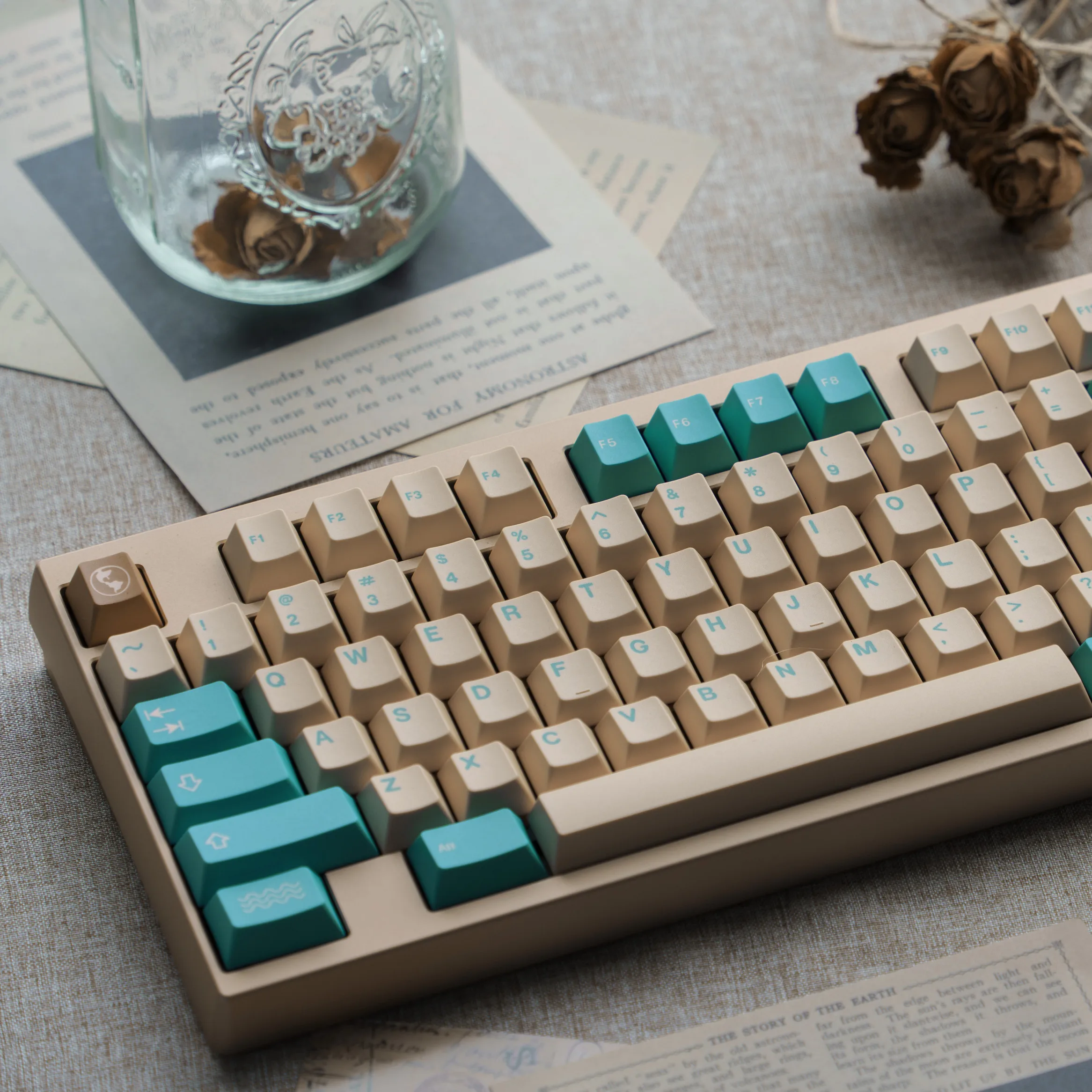 GMK Earth Tones Theme Keycaps PBT Cherry Profile Customized Keycaps Full Set of Keyboard Caps for 75/98/104 Mechanical Keyboards