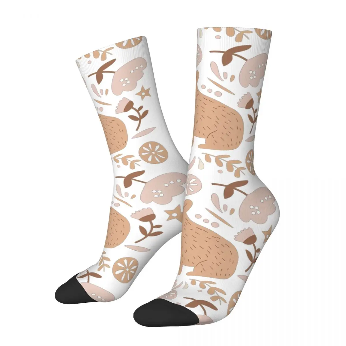 Chill Men's Socks Vintage Harajuku Capybara Street Style Novelty Seamless Crew Sock