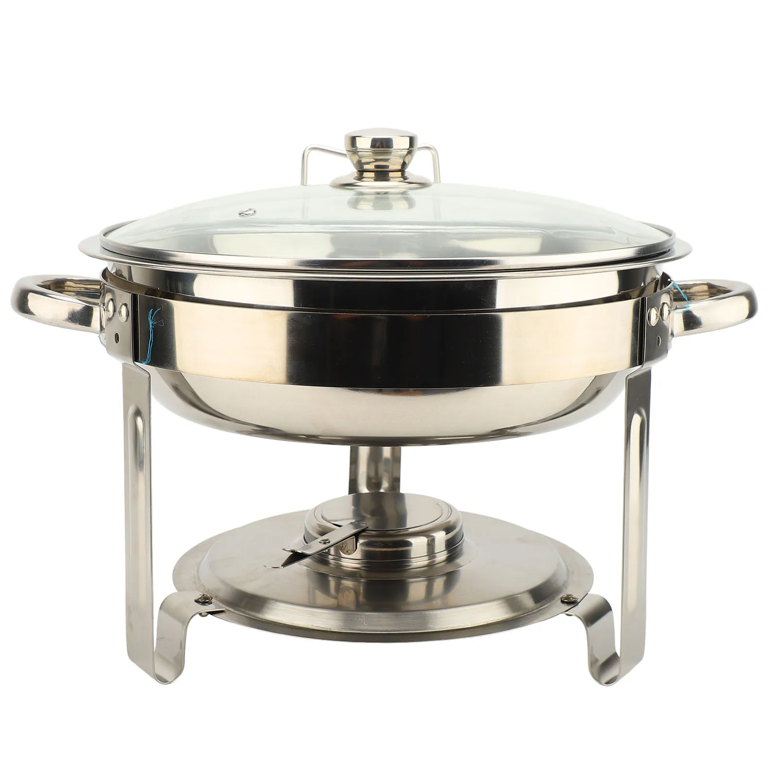 

Buffet Chafing Dish Stainless Steel Round Catering Chafers with Glass Lid Detachable Alcohol Stove Buffet Chafing Dish