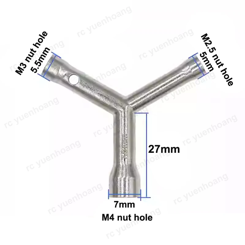 Mini clé à douille en forme de Y M2.5 M3 M4, trou d'écrou de vis, clé à 3 voies, outils manuels pour Robot électrique, réparation de modèles d'avion RC, 1 pièce