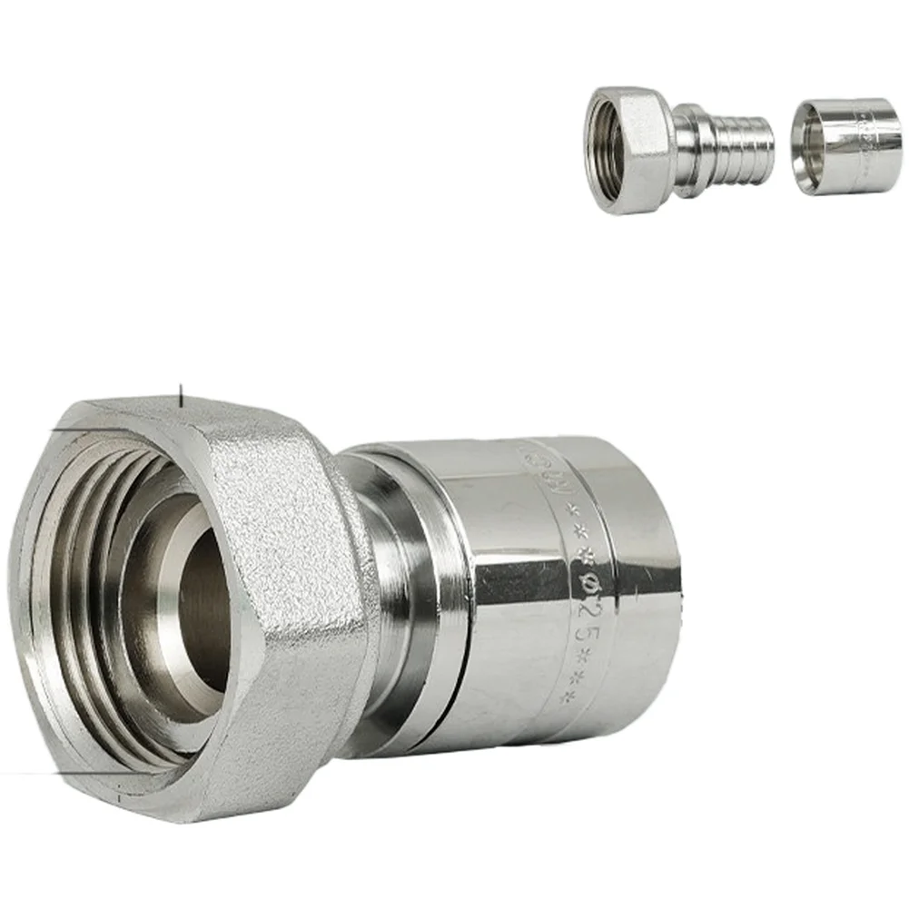 Slip Fit Brass Union with Internal Threading for For pex and AL Pipes in Underfloor Heating Manifold Connections