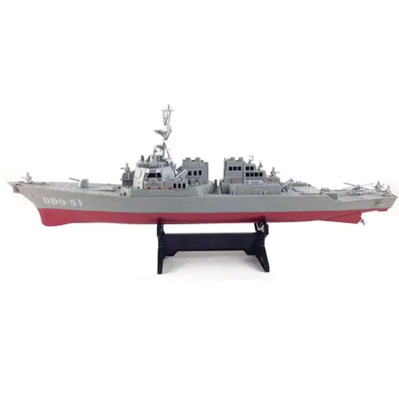 4X Modello di nave distruttore missilistico guidato statico con espositore Modello di nave da guerra Regalo di hobby educativi fai-da-te