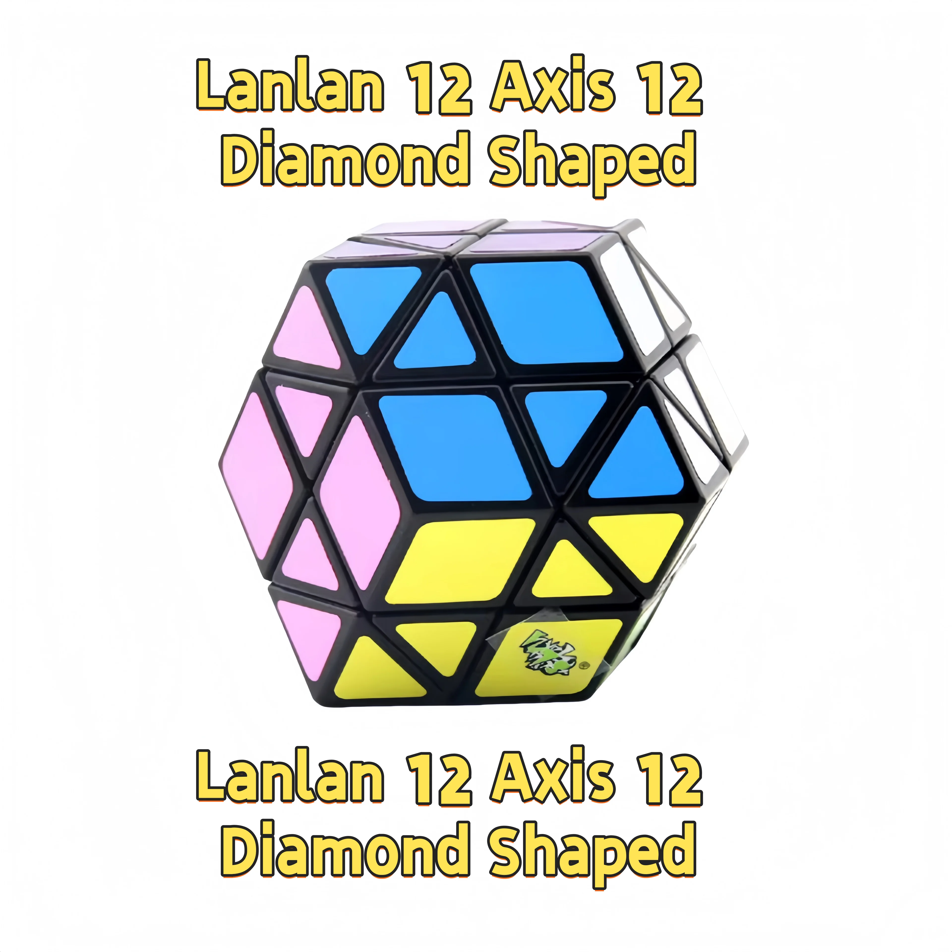 Lanlan 12 assi 12 cubo magico a forma di diamante forma strana puzzle giocattolo regalo per bambini cubo magico puzzle