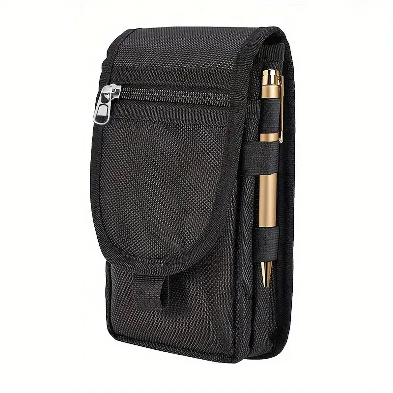 

Leisure Nylon Wear resistant Waist Bag Phone Bag Layered Design Pen Insert Bag Storage for Men and Women