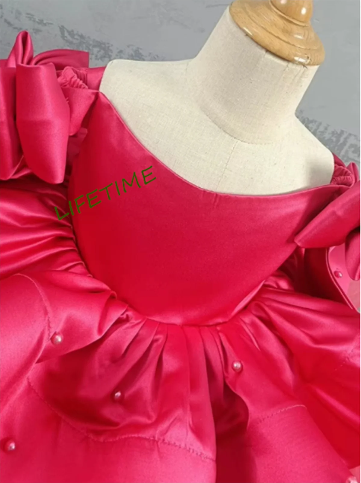 Robe rouge à fleurs bouffantes pour fille, tenue tutu pour bébé, robes de soirée mignonnes pour premier anniversaire