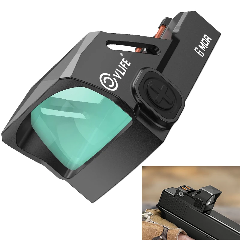 

CVLIFE Motion Awake 6 MOA Green Dot Sight for Doctor Cut Pistol Open Reflex Optics Scope with Adapter for MOS & 21MM Picatinny