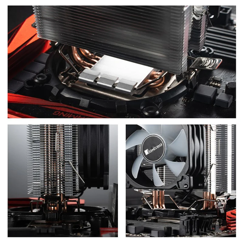 JONSBO-CPU Radiador Cooler, 2 Heat Pipes Tower, Ventilador CPU, 3Pin para Intel, 1151, AMD, AM4, RGB, CR1200, CR1200E