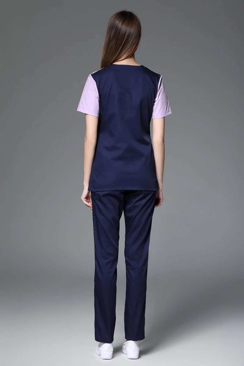 V-Neck manga curta esfrega roupas para mulheres, cor rosa, clínica odontológica, cuidados com a pele, uniformes de trabalho, frete grátis, novo, 2023