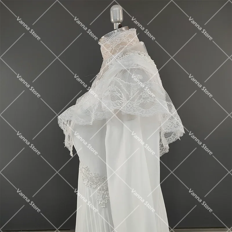 Robe de mariée victorienne à col haut, manches longues, dentelle à plusieurs niveaux, Renaissance des années 1970, Gunne Sax, sur mesure, ligne A, patients en mousseline de soie, quoi que ce soit