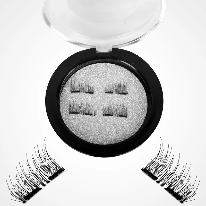 4 ชิ้น/เซ็ตขนตาปลอม Lashes Natural Reusable Handmade ไม่มีกาว Magnetic ขนตาปลอมพร้อมขนตา Applicator