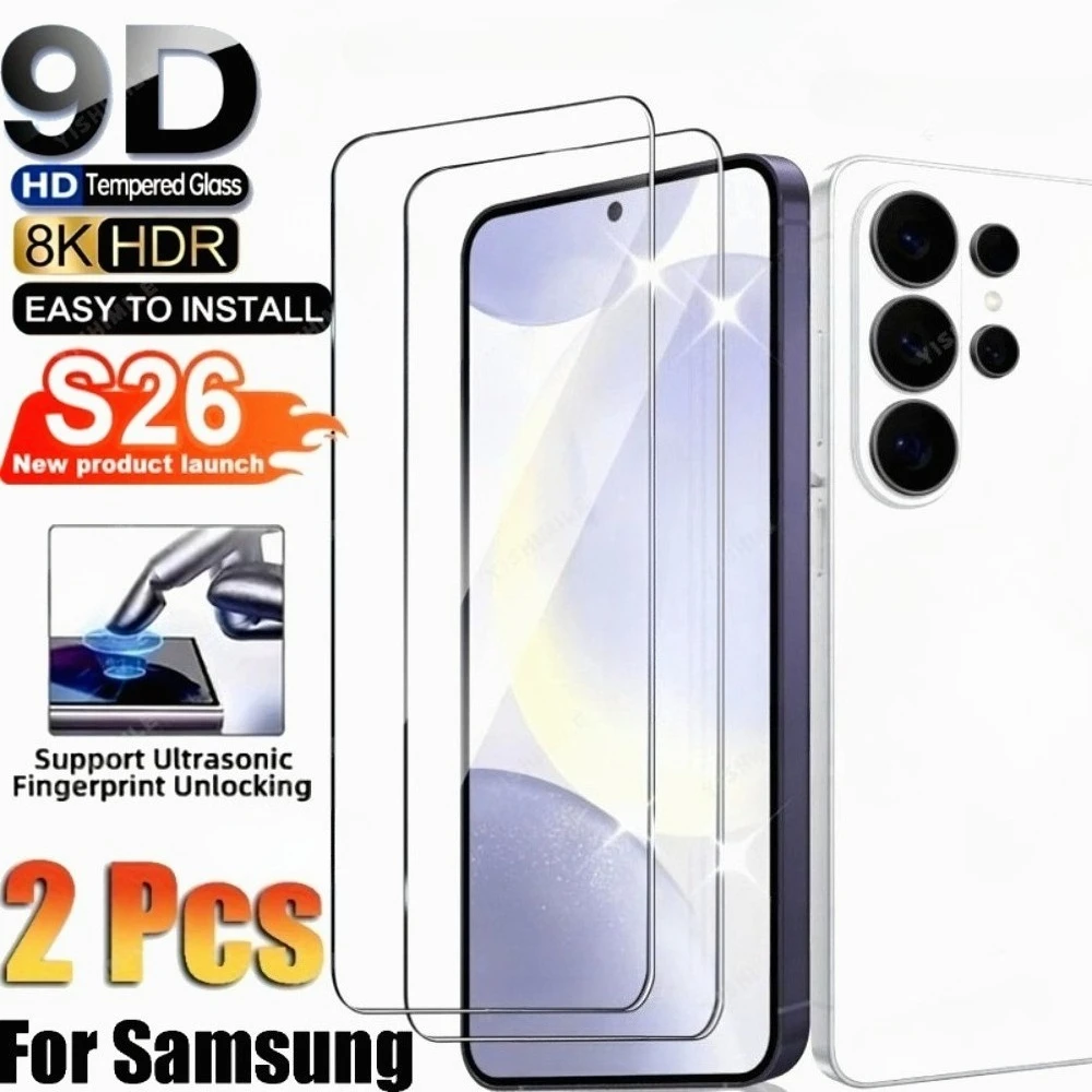 

2 шт. ультрапрозрачные защитные пленки для экрана Samsung Galaxy S26 S25 S24 Ultra S23 S22 S21 Plus S25 S24 FE, закаленное стекло с защитой от царапин