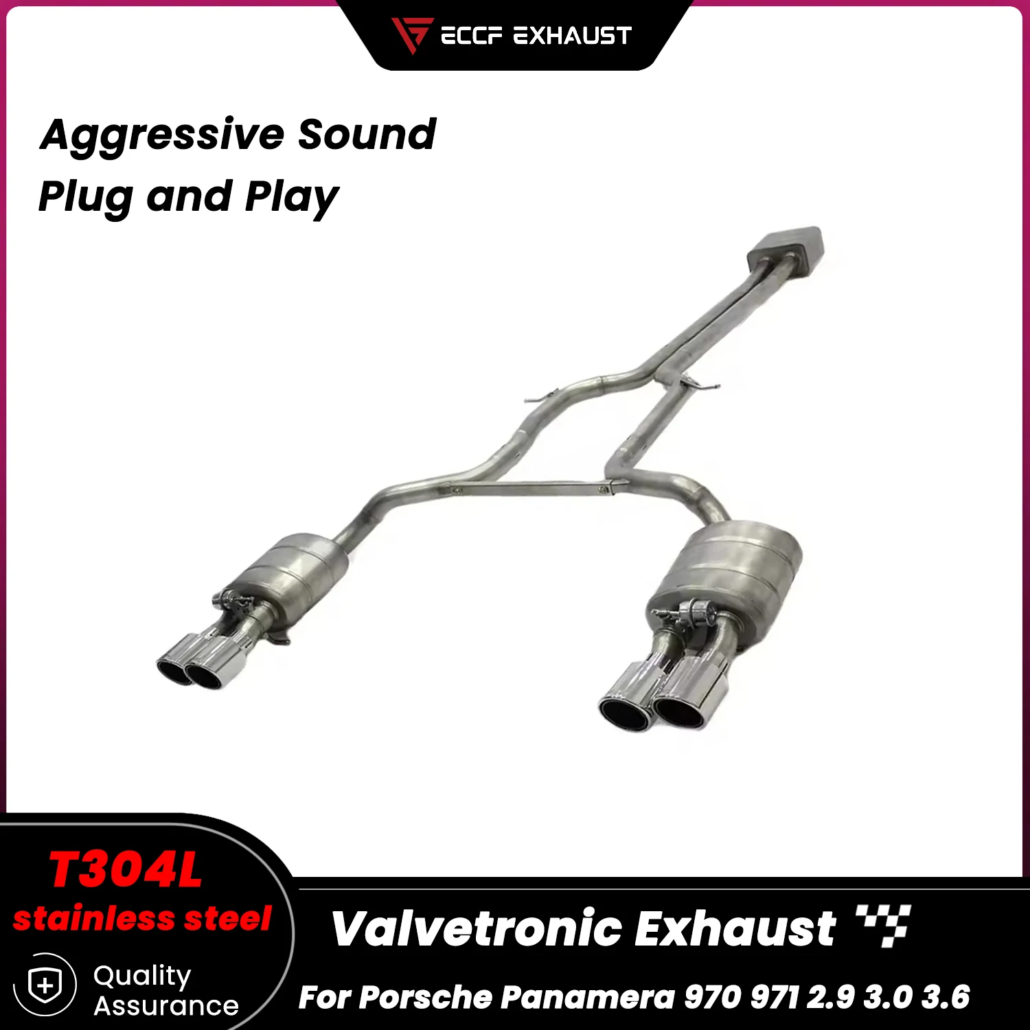 

Pneumatic Valve Stainless Steel Catback Exhaust forPorsche Panamera 970 971 2.9 3.0 3.6 Freely Adjustable Sound Control