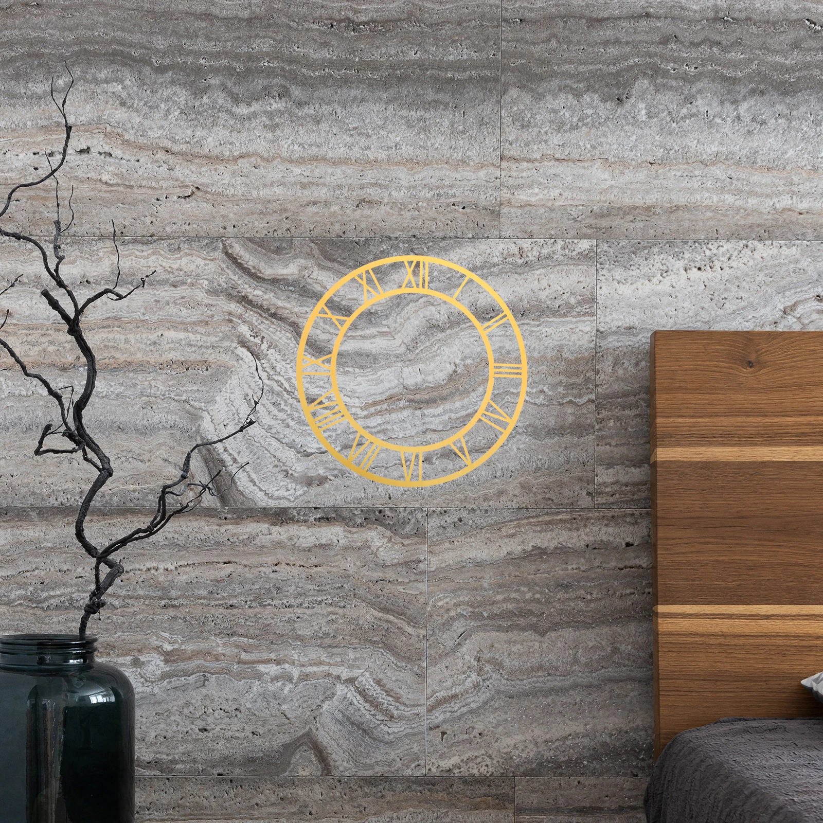 

2Pcs Round Roman Numerals Acrylic Mirror Wall Clock Sticker Modern Entryway Living Room Decor DIY Adhesive Clock Numbers