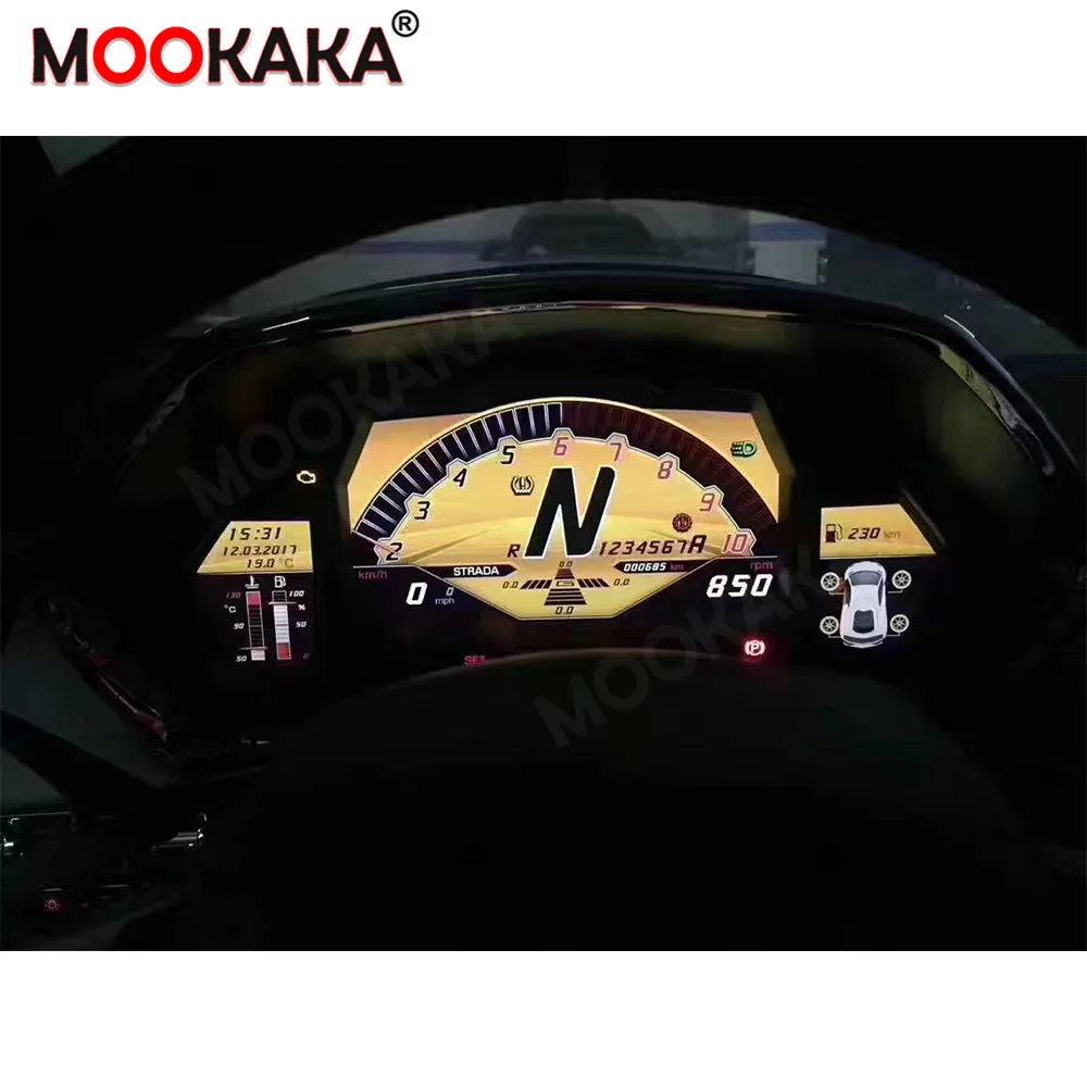 For Lamborghini Car LCD Dashboard Digital Cluster Virtual Cockpit Instrument Speedometer Multifunctional