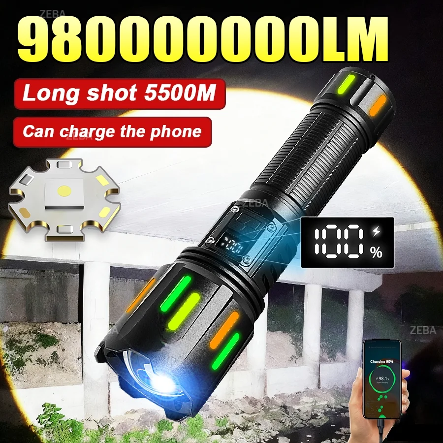 

980000000LM Super Powerful LED Flashlights High Power Torch Led Flashlamp Rechargeable Hunting Fishing Camping Tactical Lantren