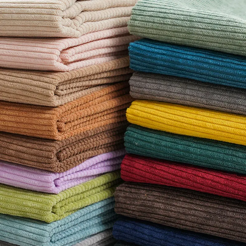 Rib Corduroy Fabric Solid Color for Sewing Shirts Hoodie Clothing Padded Corduroy Jackets Trousers Velvet Fabrics by Half Meter