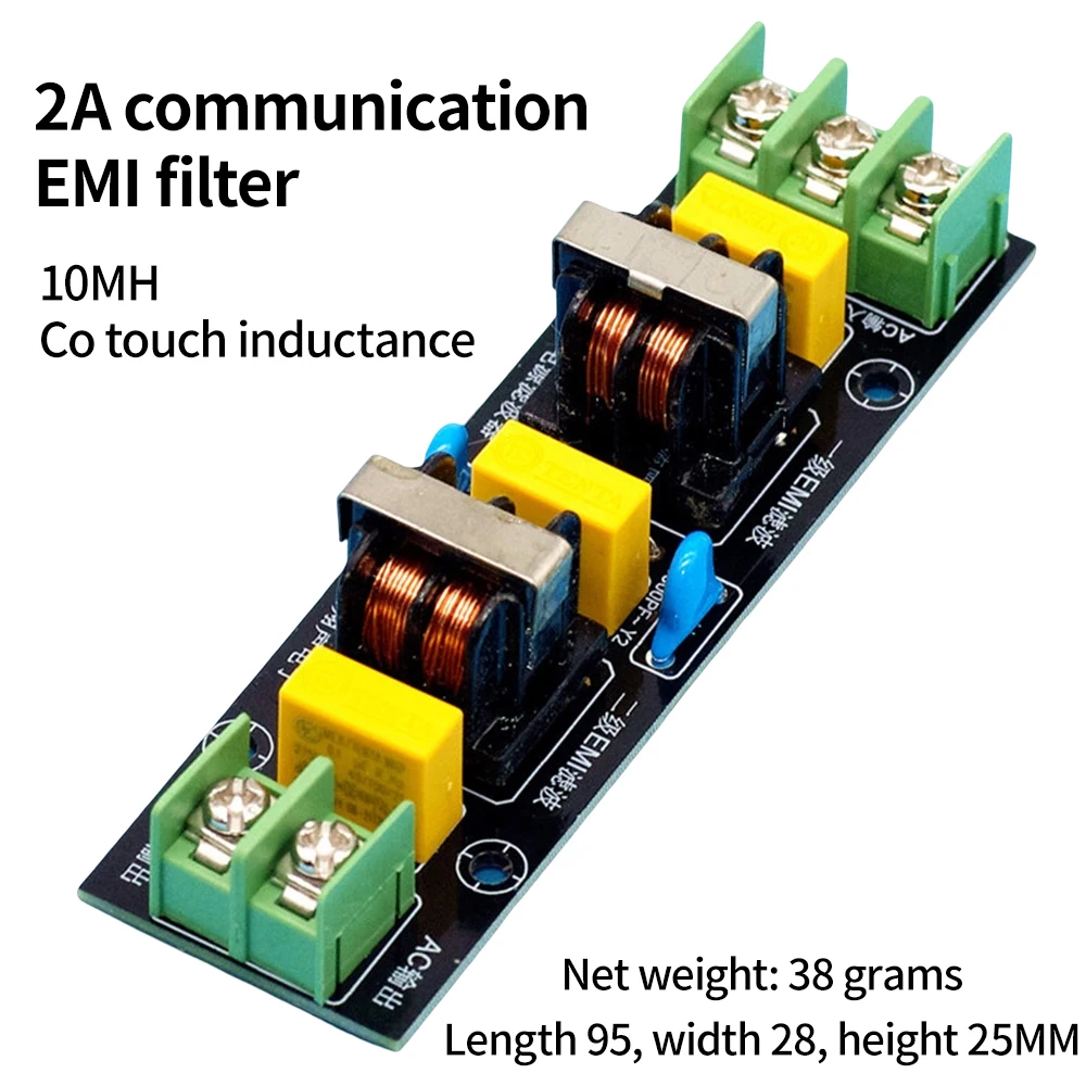 

2A 4A 10A 18A AC EMI Power Filter AC High Frequency Filter Module Anti-electromagnetic Interference Filting DC Component