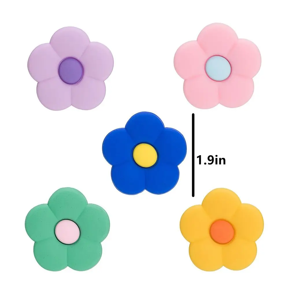 6Pcs Colorful Flower Charms for Bogg Bags DIY Rubber Beach Bag Accessory Charms Beach Totes Decor Insert Charm Accessory