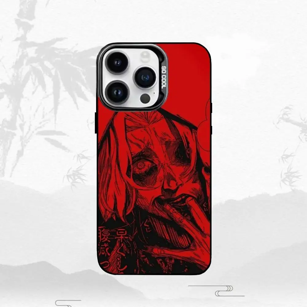 حافظة هاتف T-Tokyo G-Ghoul Red Spider Lily لهاتف iPhone17,16,15,14,13,12,11 Plus، Pro Max غطاء أسود غير لامع مقاوم للصدمات #5