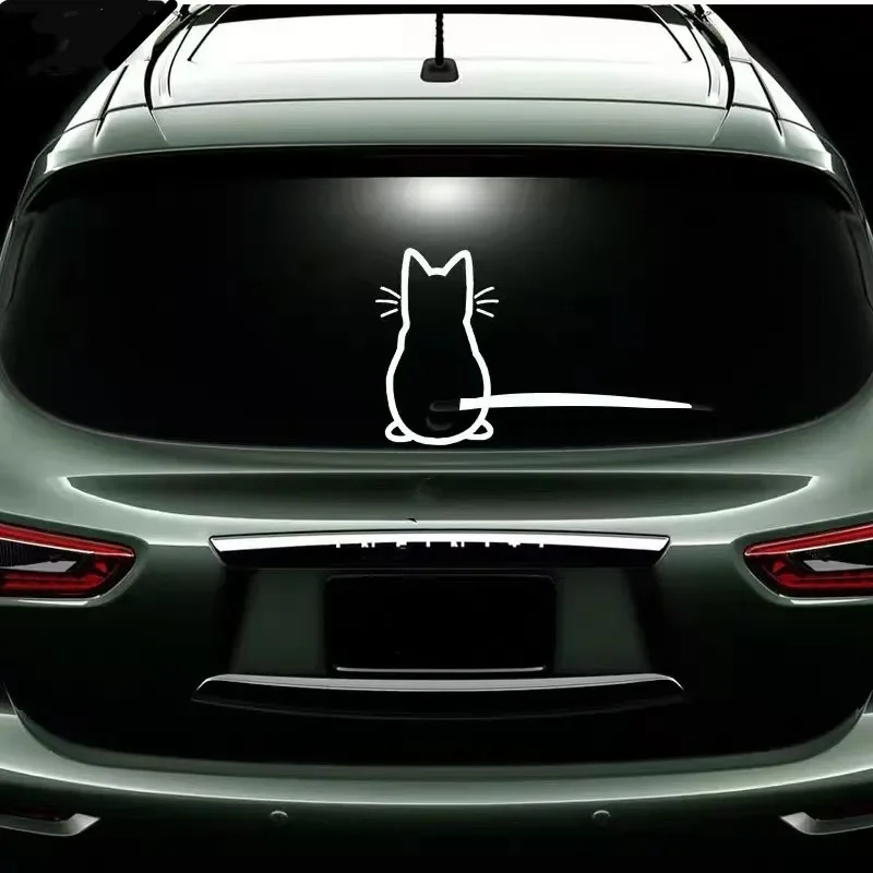 Adorable Reflective Cute Cat Window Decal-Universally Fits All Car Models Stylish and Practical Decorative Sticker for Your Car