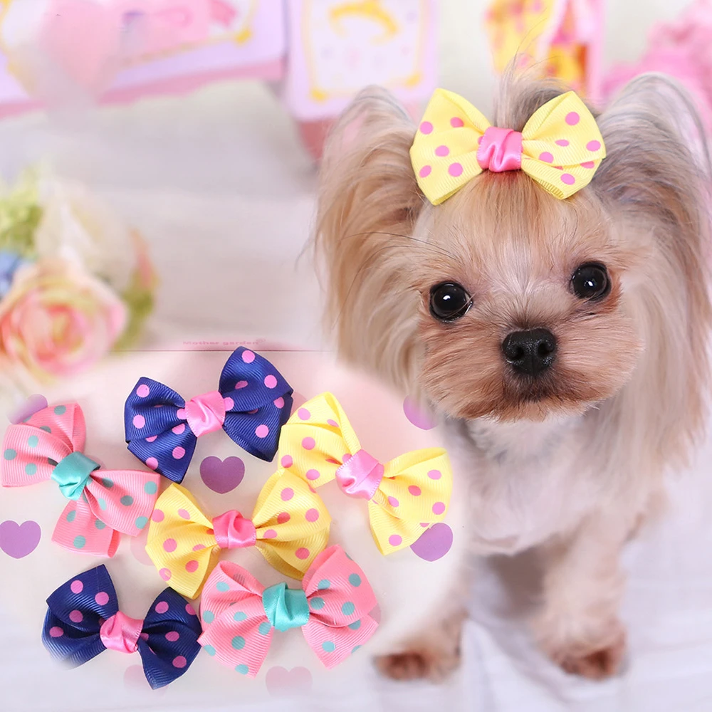 1PC Pet Puppy Dog Cat Hairpin Hair Bows Tie Dog Lace Hair Clips Pet Dog Grooming Pet Hair Accessories