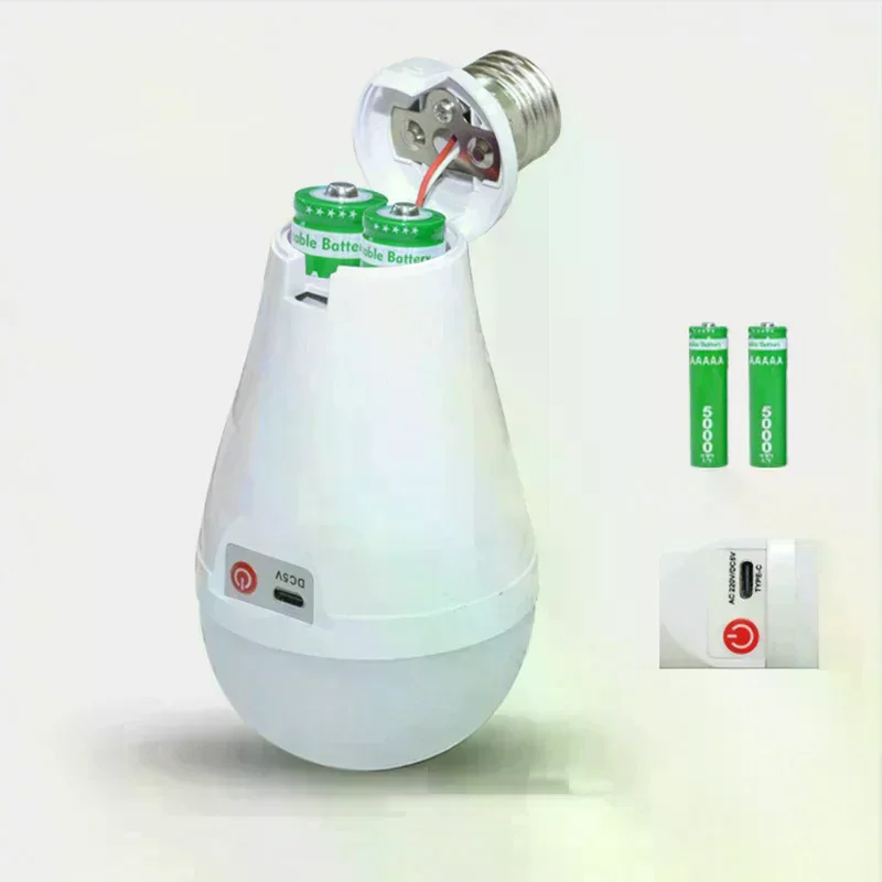 Flicker-Free LED Bulb Light Portable 20W 30W Emergency Bulb Courtyard Outdoor Bulb Power Failure Emergency