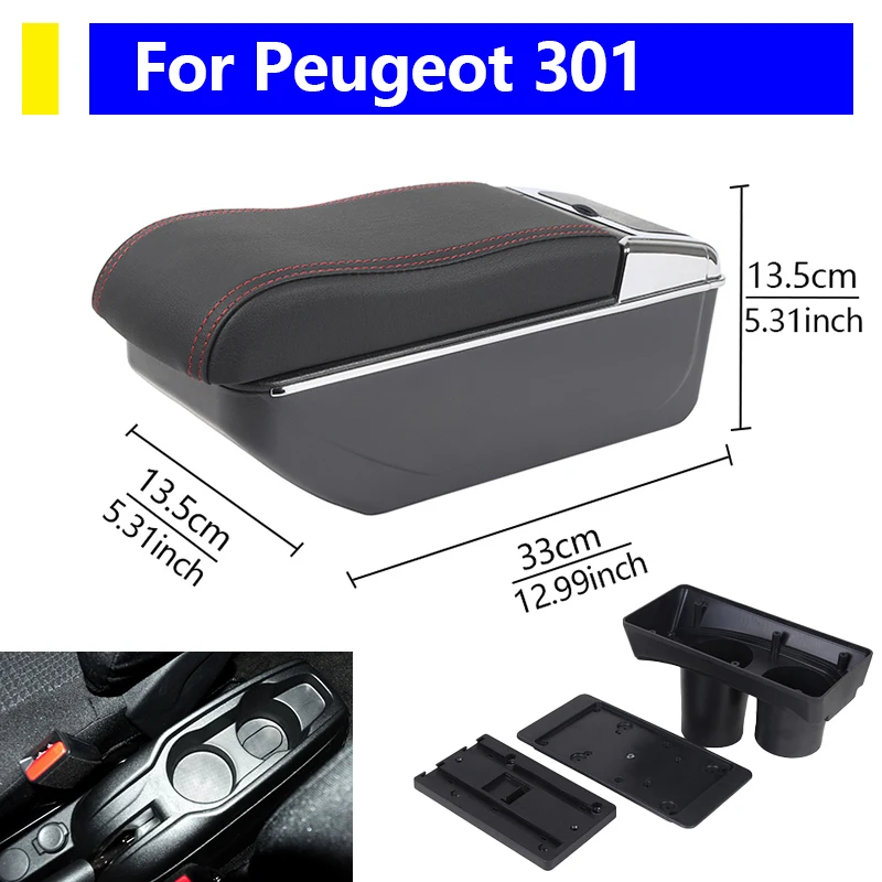 

Auto parts For Peugeot 301 center console storage box armrest box vehicle supplies Organizer Car interior accessories