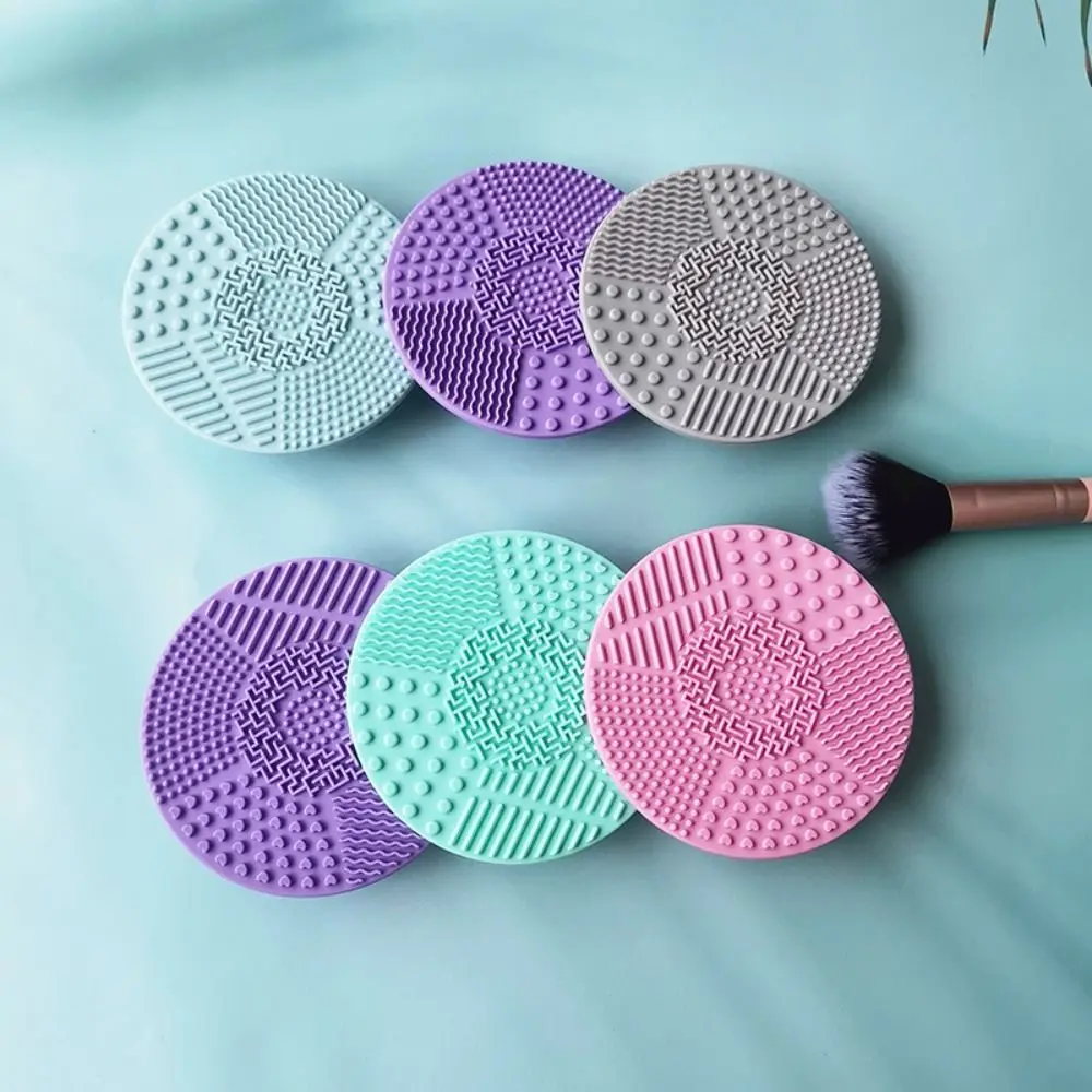 Silicone Makeup Brush Cleaning Pad Accessories Brush Cleaner Cosmetic Cleaning Tools Round Beauty Wash Brush Scrubber Board