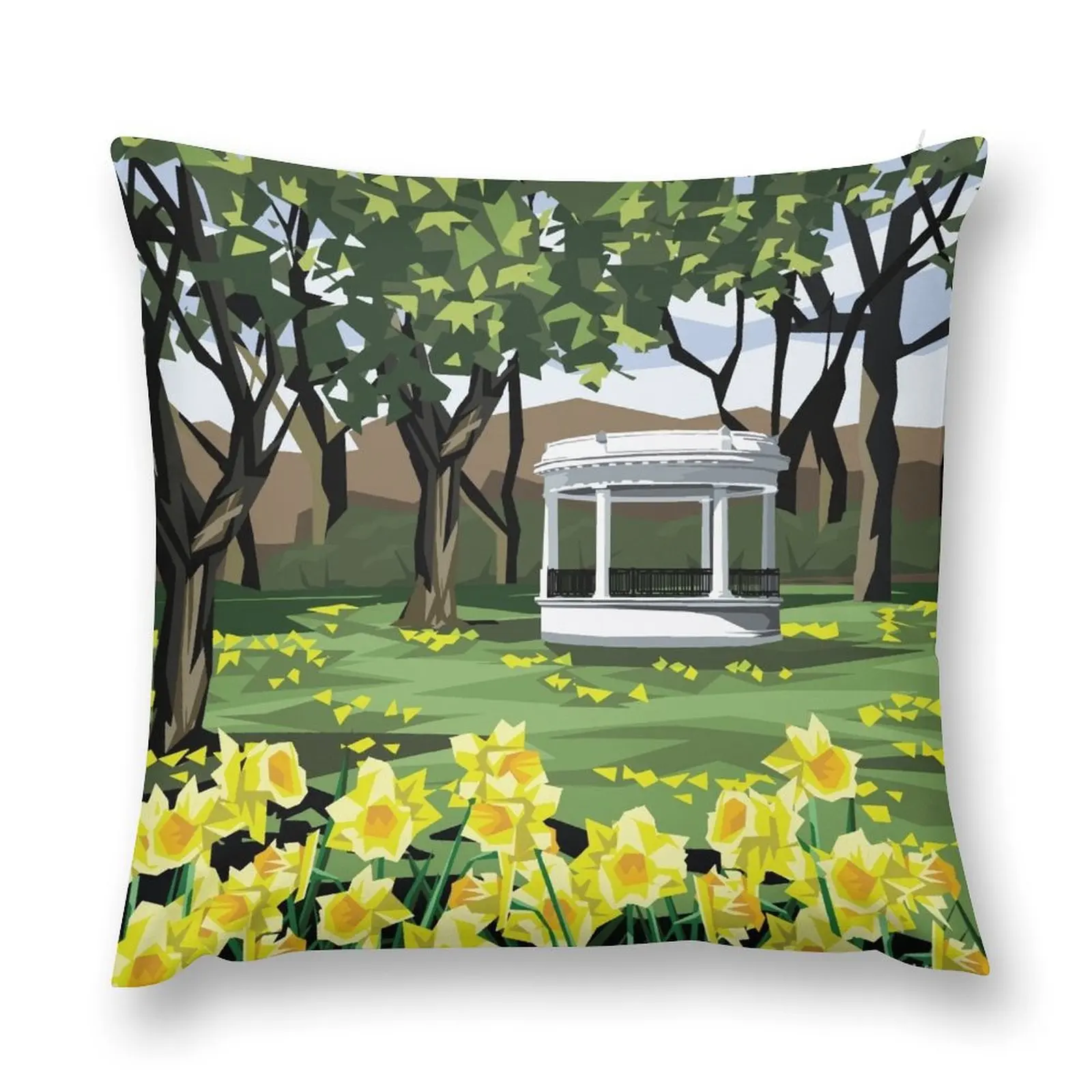 The Daffodil Lawn, Hagley Park Throw Pillow pillow pillowcase Pillow Covers Decorative Couch Pillows