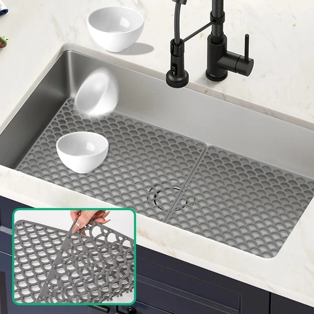 

Silicone Sink Protector Mat Anti Slip Multi Functional Tableware Drainage Drying Mats Foldable Heat Resistant Non-slip Sink Mat