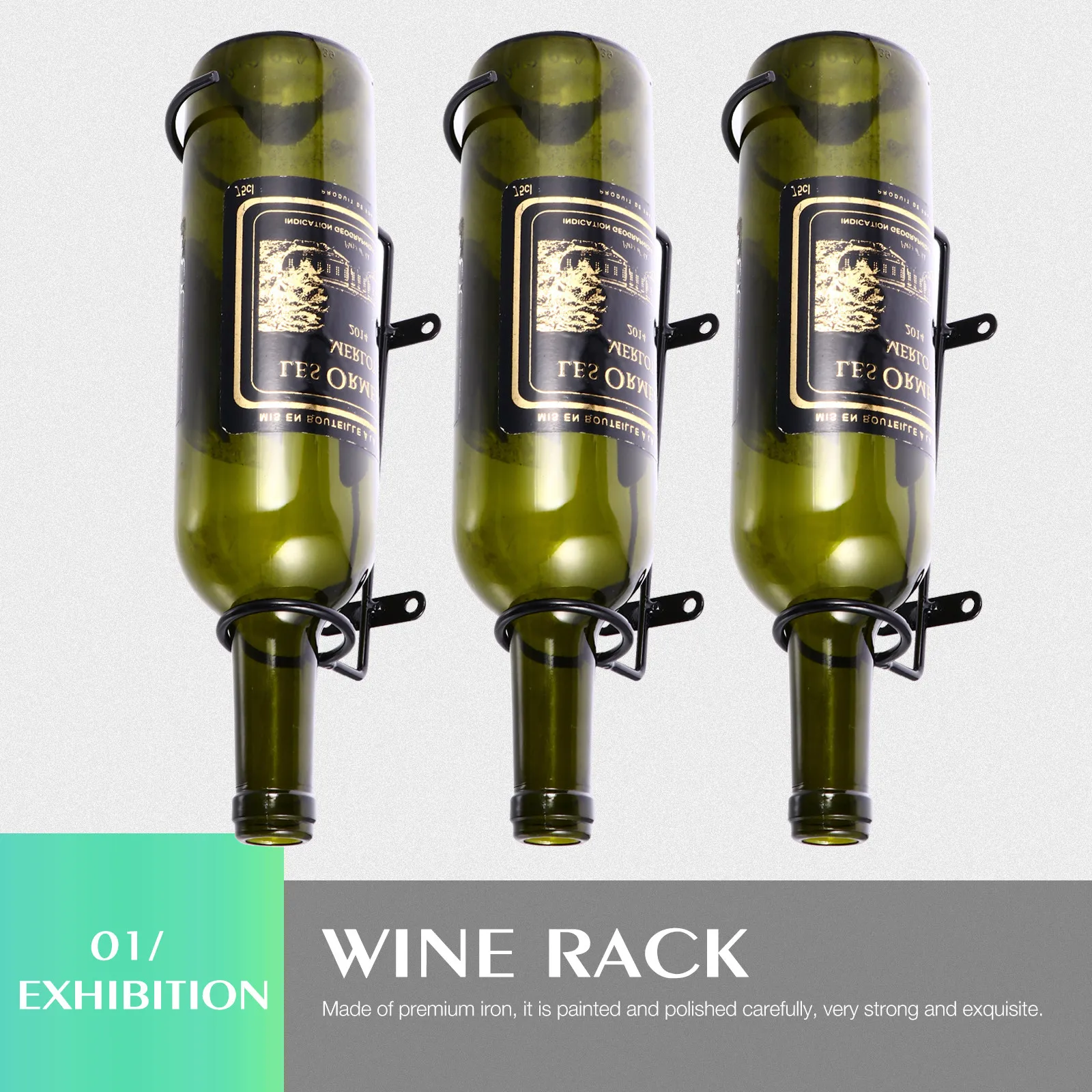 6Pcs Iron Wine Rack Wall-Mounted Wine Bottle Holder Spiral Storage Stand Decorative Metal Display Racks Iron Art Rack - view 6