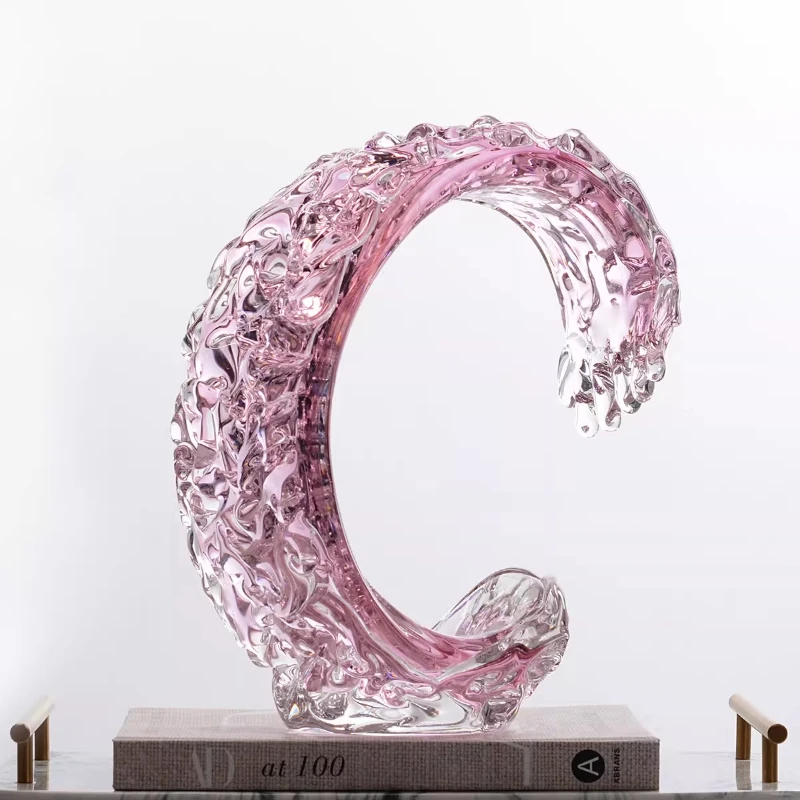 

Wave light luxury glazed ornaments, living room entrance office desktop decorations for gifts
