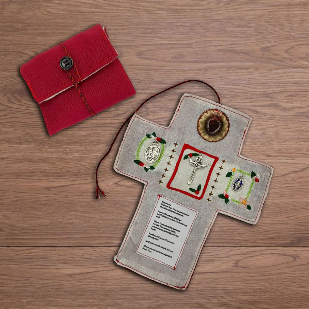 1/2 قطعة ضريح الجيب ث/الصليب داخل لحاف الصلاة اليدوية خياطة اللحاف الملونة ذكرى الهدايا المسيحية لعيد الميلاد عيد الفصح #2